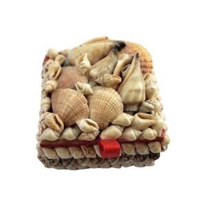 Vintage White Sea Shell Ring Box, Beach Proposal Ring Box, Shell Trinket Box
